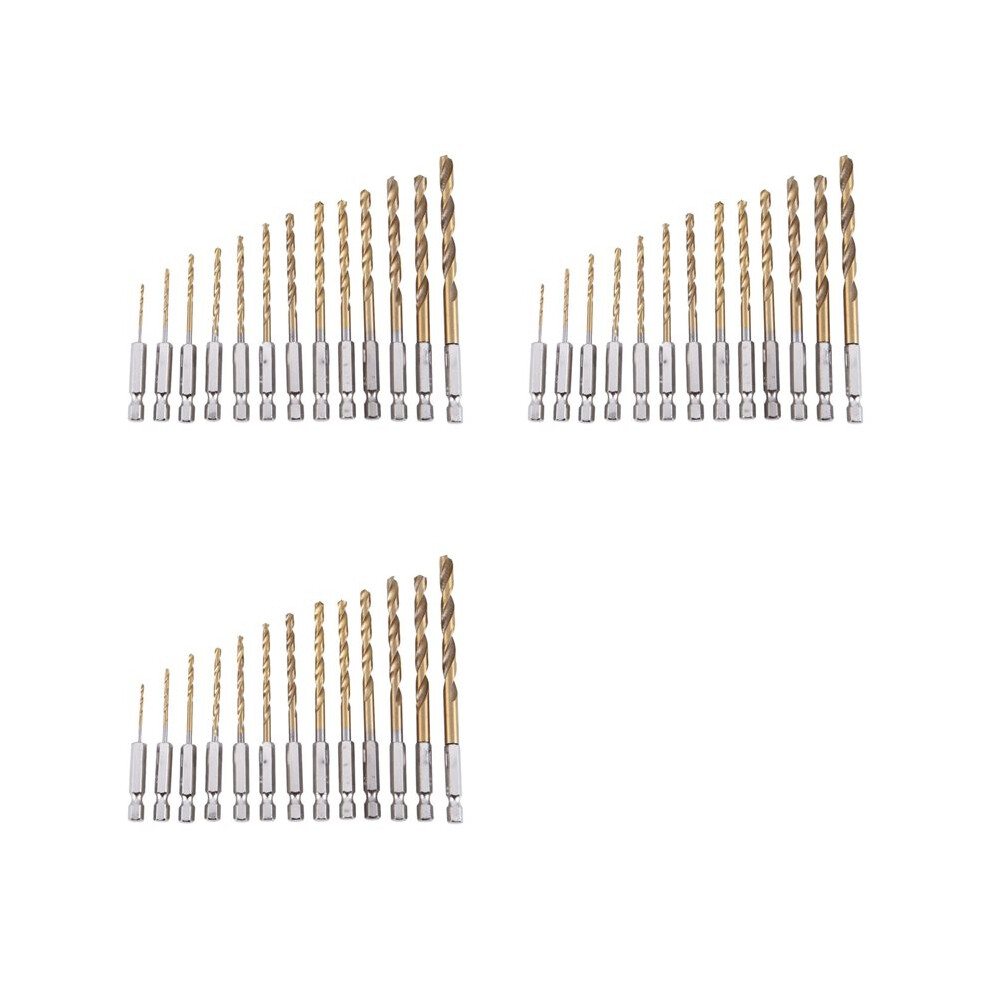 39Pc Hss Titanium Coated Drill Bit Set With 1/4Inch Hex Shank 6032252793403
