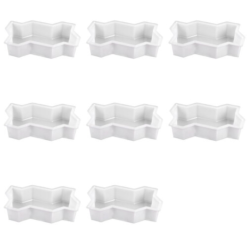 8X Three Waveform Garden Path Plastic Concrete Paving Brick Mold Diy Walkway Cement Brick Mold