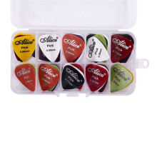Alice Guitar Pick 5 Caja Estuche 40 Piezas Plectro Mediador Mix 0.58-1.5