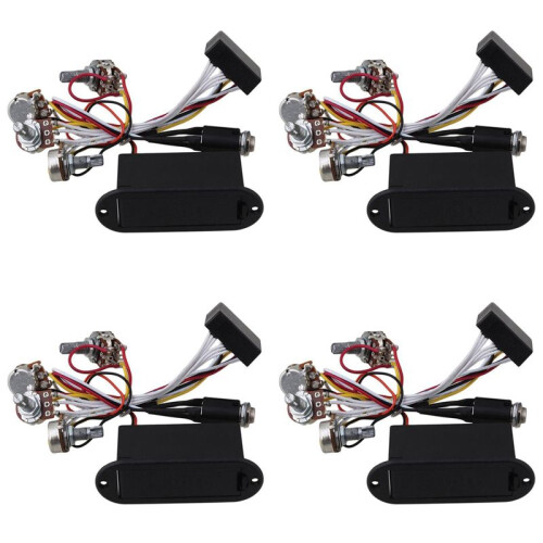 4X 2 Band Active Bass Guitar EQ Equalizer Preamp Circuit Pickup Black