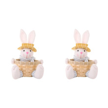 2X Süßigkeitsschale, Hasen- Korb, Süßigkeits-Aufbewahrungskorb, Geschenkbox für Tischdekoration, Geschenk,B