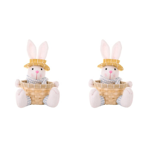 2X Easter Candy Dish, Bunny Easter Basket, Easter Candy Storage Basket, Gift Box for Table Decor Easter Gift,B