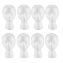 8X Foam Mannequin Wig Display Hat Cap Wig Holder White Foam