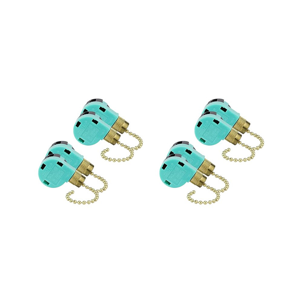 8Pcs Ceiling Fan Zing Ear Ze-268S6, 3 Speed 4 Wire Speed Control Pull Chain Cord Appliances Parts (Gold) 4711569491180
