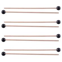 8 Piezas de Cabeza de Goma Suave Palos de Madera Manejar de Campana Mazos para Glockenspiel XilóFono Campana Piezas de Instrumentos Musicales Negro