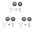 6set 45x19mm Luggage Suitcase / Inline Outdoor Skate Replacement Wheels Black 1