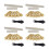 4Set Akustisk Gitarr Strängände Nut Bridge Sadel Abalone Pins Replacements Set (Mässingsstift & Bensadelmutter) 1