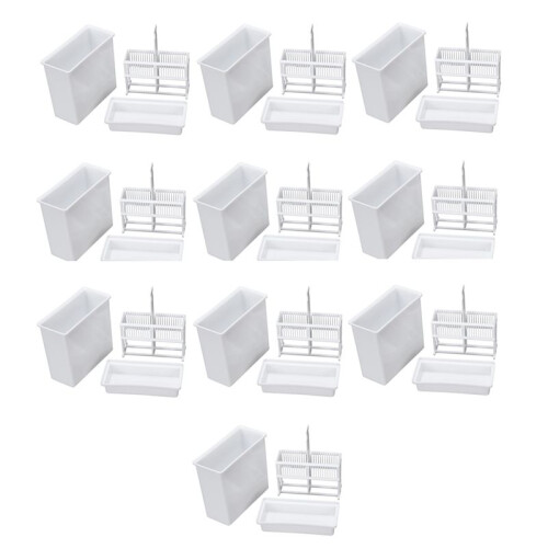 10X 2 in 1 White 24 Pieces Microscope Slides Staining Rack Dish Set