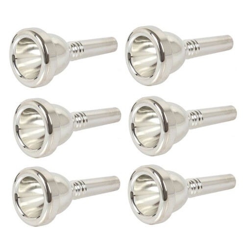 6X 12C Small Shank Trombone Silver Munstycke Nytt