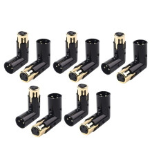 10PCS Audio Adapter Plug Adjustable Male to Female Right Angle XLR Adapter 3Pin Black (XLR 90 Degree Adapter)