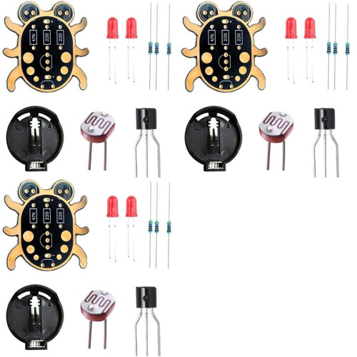 3X Weevil Eye Electronic DIY Kit Beginner Learn to Solder Fun Kit Handmade Gift Fit for Student Experiment Interaction