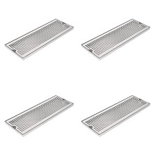 4X Rostfritt Stål Droppbricka för Bar, Rektangulär Vattenuppfångningsbricka, Oljeavtappningsbricka, 50x17,5x1,5 cm