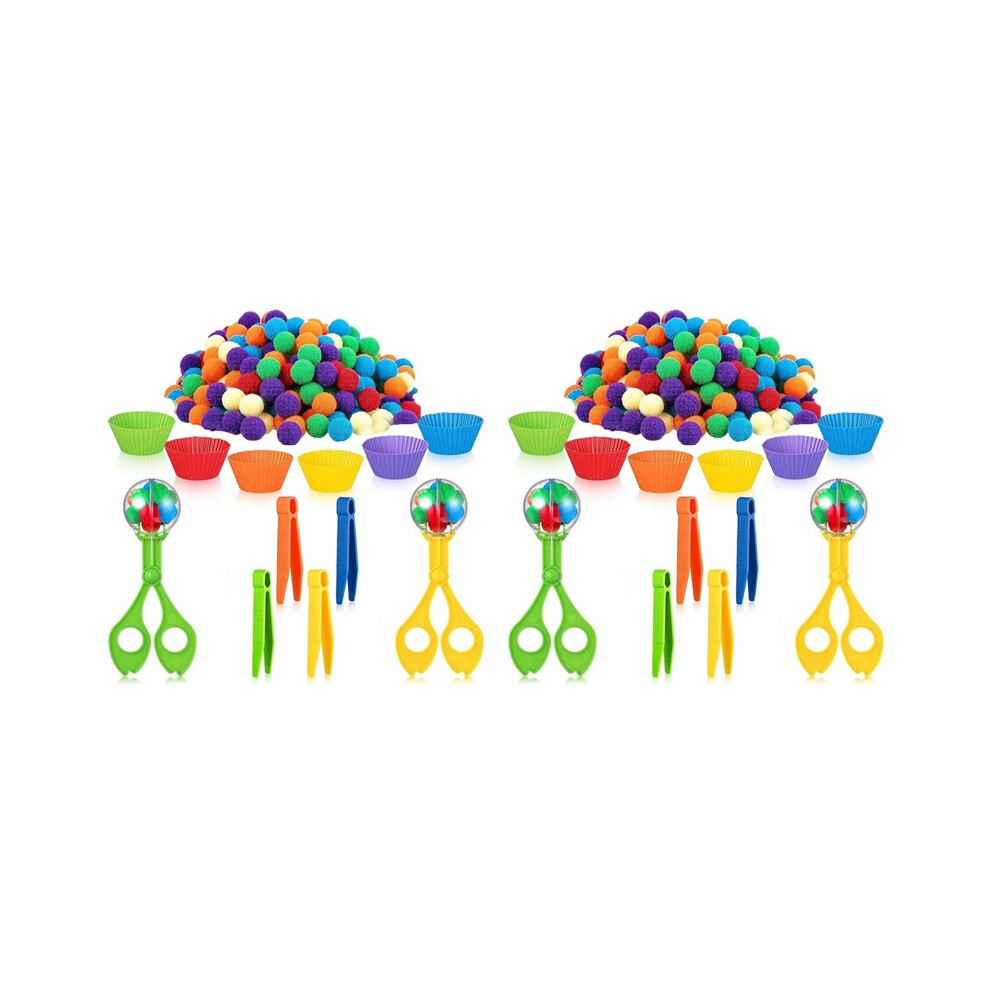 2X Sensory Bin Filler Fine Motor Toys Sensory Bin Filler 2 Scissors Storage Box For Sorting Counting Training 6033488537250