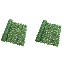 2X Cerca de Plantas Artificiales Paneles de Cerca de Hoja Verde Pantalla de Cerca de Privacidad para la Decoración del Patio del Jardín del Hogar
