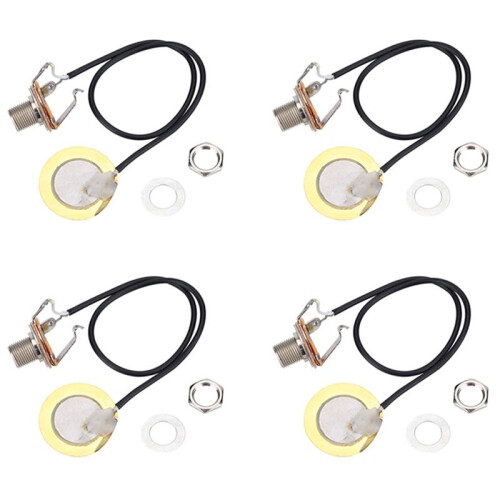 4X Acoustic Guitar Transducer Pre-Wired Amplifier Piezo Jack Pickup Accessory
