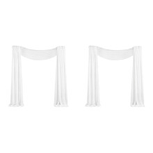 Stoff zum Drapieren Von Hochzeitsbögen, 2 Stoffbahn, 75 cm X 6 M, Weißer, Durchsichtiger Chiffonvorhang für die Hochzeitszeremonie
