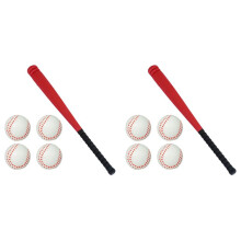 2X Barnset med Basebollträ och Bollsats Plastbasebollspel Sportspel Basebollspel Sport för Utomhusbakgård A