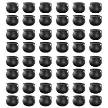 48Pcs  Black Cauldron with Handle Halloween  Witch Cauldron Halloween Pot Candy Holder for Halloween
