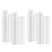 200 x 1Oz Round Food Container Pots with Lids,Hinged Sauce Pots Reusable Jelly Shot Cups Small Deli Pot Restaurants