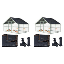 2X Hühnerstall-Abdeckung, UV-Schutz, 90 % Schattentuch für Den Sommer, 3,5 X 2 M, Hühnerkäfig-Abdeckung mit 40 Gummispannern