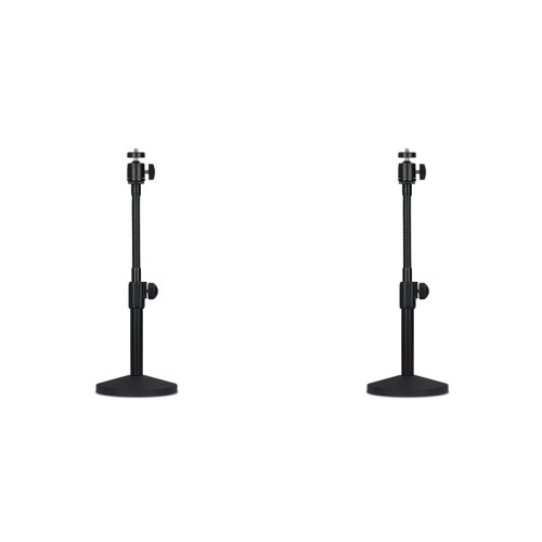 2X Support de Webcam de Bureau en Métal Réglable avec Base de Montage Robuste