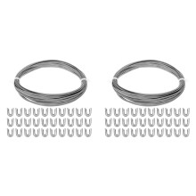 2X Spiral Stainless Steel Boning, Flat Metal Corset Boning with 30 Steel Boning Tips for Corset Lacing Costume Hoop