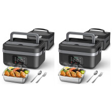 2X Cordless Electric Lunch Box for Adults, 16000mAh Rechargeable Self-Heating Food Warmers Eu Plug