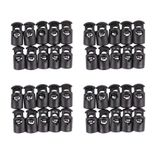 Diameter 8 mm Hole, Cord Cord Stopper Laces Snap Hook, Black, 40 Pcs