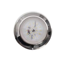 2X Luz de Teto LED de Aço Inoxidável de 3 Polegadas, Luz Circular com Botão, Acessórios Marinhos para Iates