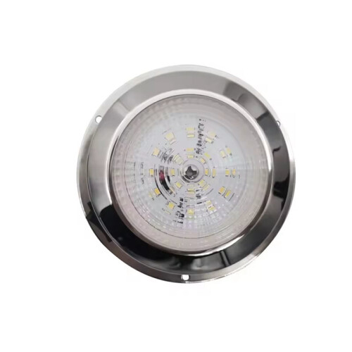 2X Luz de Teto LED de Aço Inoxidável de 3 Polegadas, Luz Circular com Botão, Acessórios Marinhos para Iates