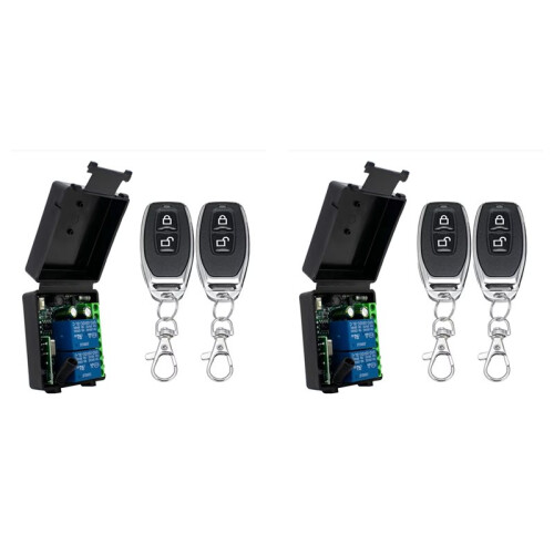 2X 433Mhz Wireless Remote Control  AC 85-256V Relay 2 Channels Receiver Module for Garage Doors, Curtains