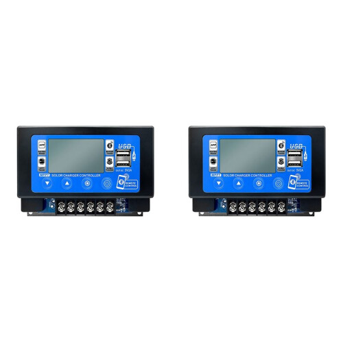 2X Solar Charge Controller  60A MPPT Controller with LCD Display Dual USB Support 12V/24V Battery 60A