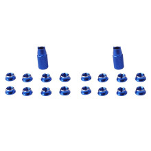 16x Interruptor de RáDio Transmissor Porca Fixa e Chave de InstalaçãO para Radiolink Futaba Jr Frsky Controle Remoto T8Fg T14Sg T18Sz T16Sz, Azul
