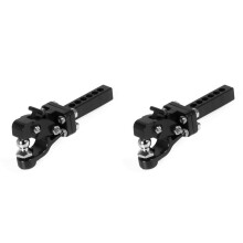 2X CNC Dragkrok för Släpvagn i Metall för 1/10 RC Bandbil TRX4 Axial SCX10 90046 Redcat Uppgraderingsdelar, Svart