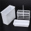 10X 2 in 1 White 24 Pieces Microscope Slides Staining Rack Dish Set 6