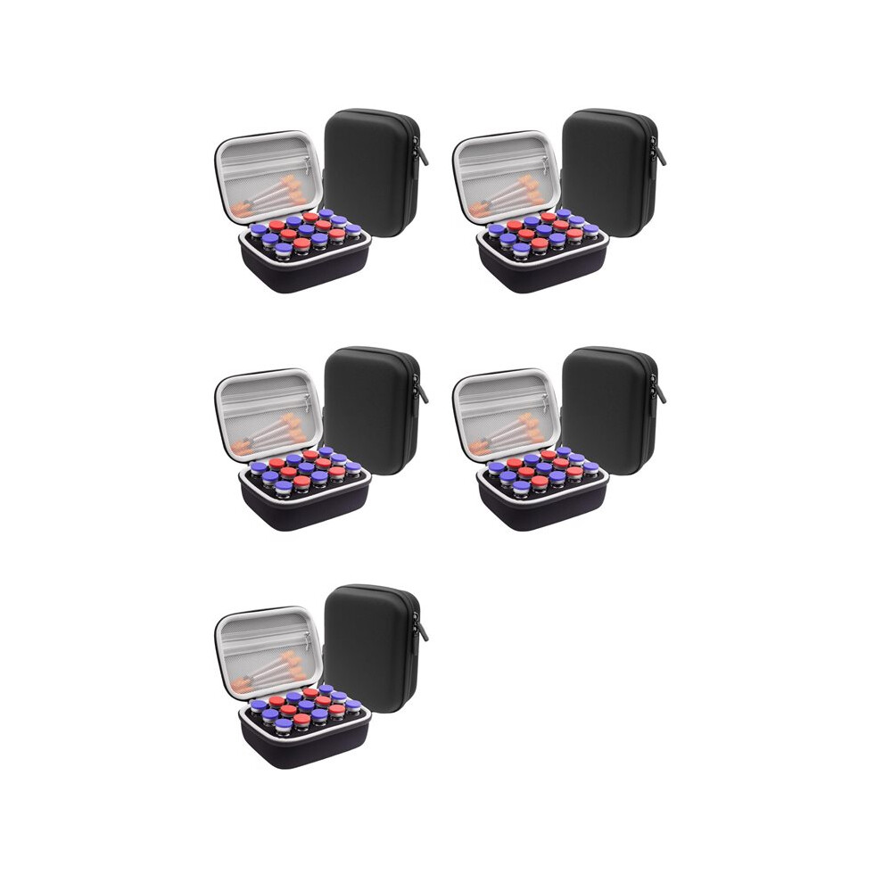 5X 15 Slots Insulin Vial Protector Case, Insulin Vial Organizer Bag for Diabetics Standard 1ml 3ml 5ml and 10ml Vials