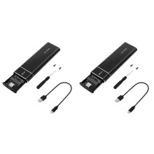 2X Adaptateur NVMe M2 SSD Boîtier USB 3.1 Type-C Protocole Externe M et pour B&M Prise en Charge des Clés Ethernet Graphiques Noir
