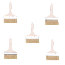 5Pcs 220 x 135mm Wide Bristle Hair Wooden Handle Paint Brush Wall Painting Tool