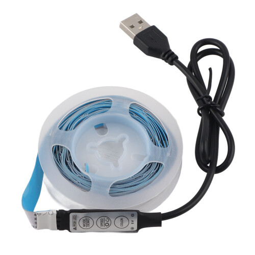 RGB LED-stribelys 5V USB-drevet med 3-knaps controller