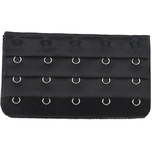 Black 5 Rows Hook and Eye Tape Extension Bra Strap Extender 20 Pcs for Women 1