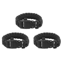 3X Paracord Parachute Cord Emergency Survival Bracelet Rope with Whistle Buckle Outdoor Camping