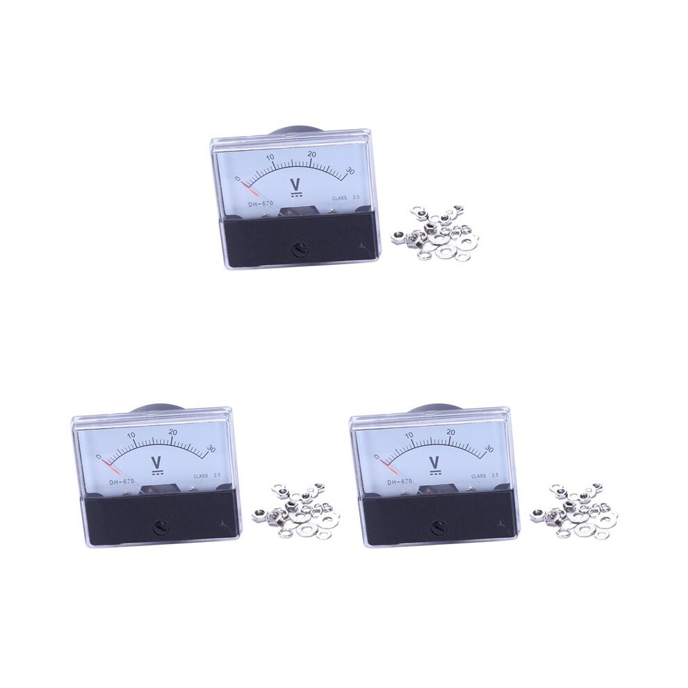 3X Dh-670 Accuracy 30V Analog Panel Meter Voltmeter 4712745917555