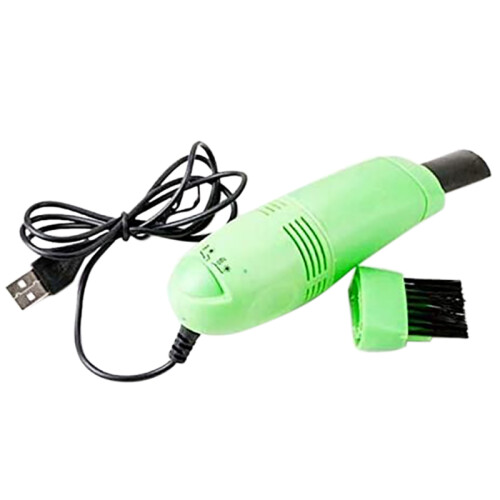 USB  Vacuum Cleaner Keyboard Tool PC Notebook Computer Brush Dust Removal Kit Computer Cleaning Tool, Green
