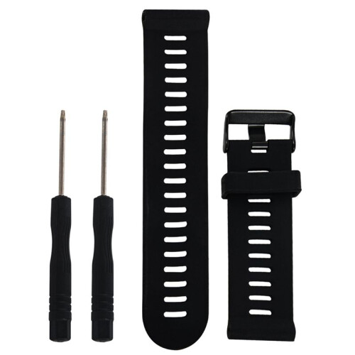 4X for  Fenix 3 HR Soft Silicone Strap Replacement Wrist Watch Band+Tool Kits Black 2