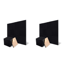48 Pack Akoestische Schuimpanelen Geluiddichte Studio Schuim Akoestische Behandeling Schuim Geluidsisolatie Panelen Wedge voor Studio, Etc