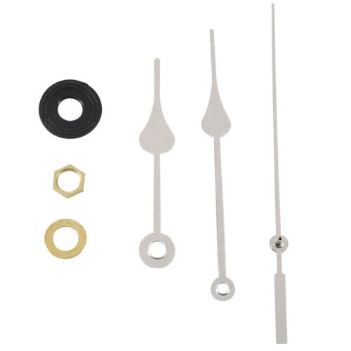 5X Clock Movement Mechanism with Silver Hour Minute Second Hand DIY Tools Kit 2