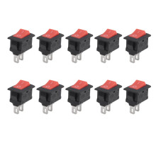 30 Stücke ein-Aus KCD11 2Pin 2P Schwarz Rot Boot Auto Wippschalter 3A 250V 6A 125V AC Taste KCD1 11 10X15 10X15 KCD117