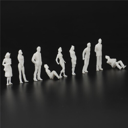 1:50 White Figures Architectural Model Human Scale HO Model Plastic Peoples,200 Pieces 2