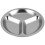 10X Stainless Steel 3 Sections Round Divided Dish Snack Dinner Plate Diameter 24Cm 3