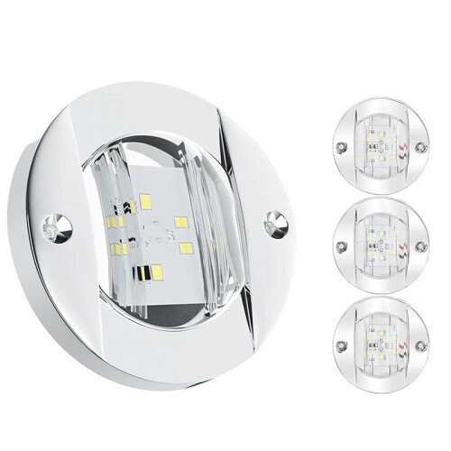 16 Peças Luzes Interiores para Barcos Marinhos, Luz de Cortesia de Convés de  de LED de 3 Polegadas 3 Polegadas Redonda Branca 6 LED Luz de 1